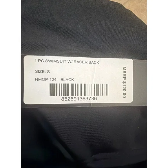 Nicole Miller Studio Black Racerback One Piece Swimsuit NMOP-124 Small NWT - Picture 7 of 7